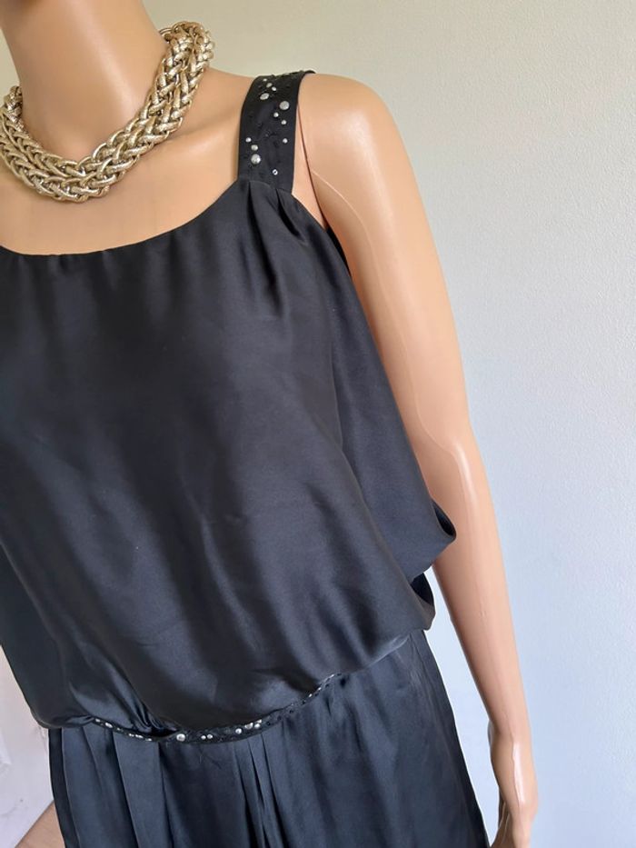 Robe noire satinée sans manches Manoukian taille XS jamais portée - photo numéro 6