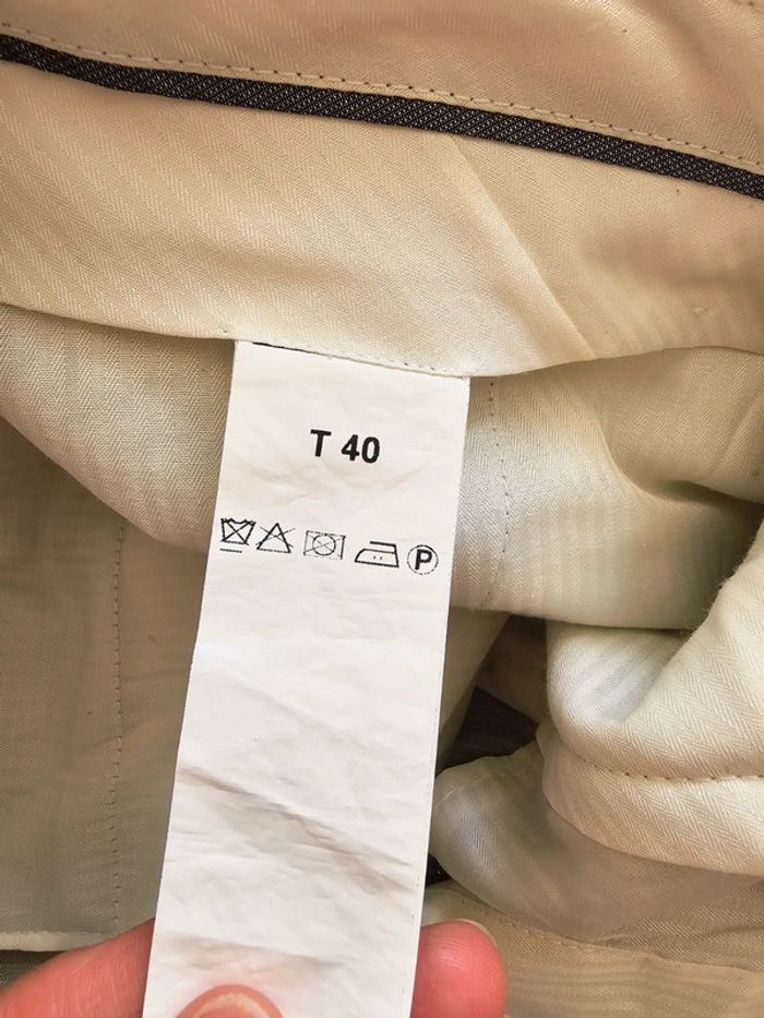 Costume entier 2 pièces veste et pantalon de costard beige crème taille 40 et 50 - photo numéro 2