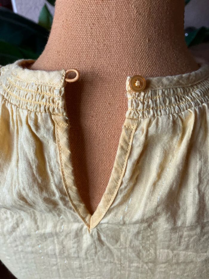 TAO tunique couleur jaune taille 12 ans avec lisseré argenté - photo numéro 4