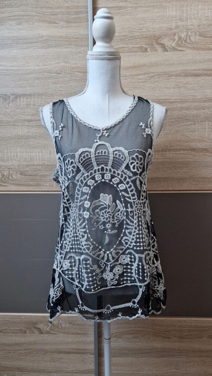 Débardeur transparent.