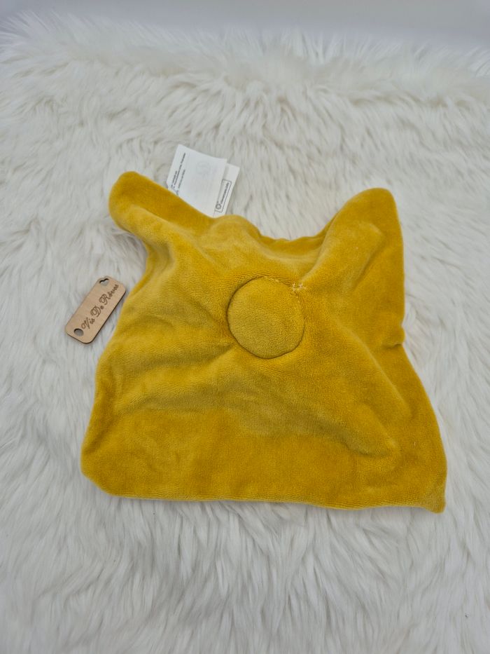 Doudou plat Girafe jaune moutarde blanc Siplec E. Leclerc - photo numéro 5