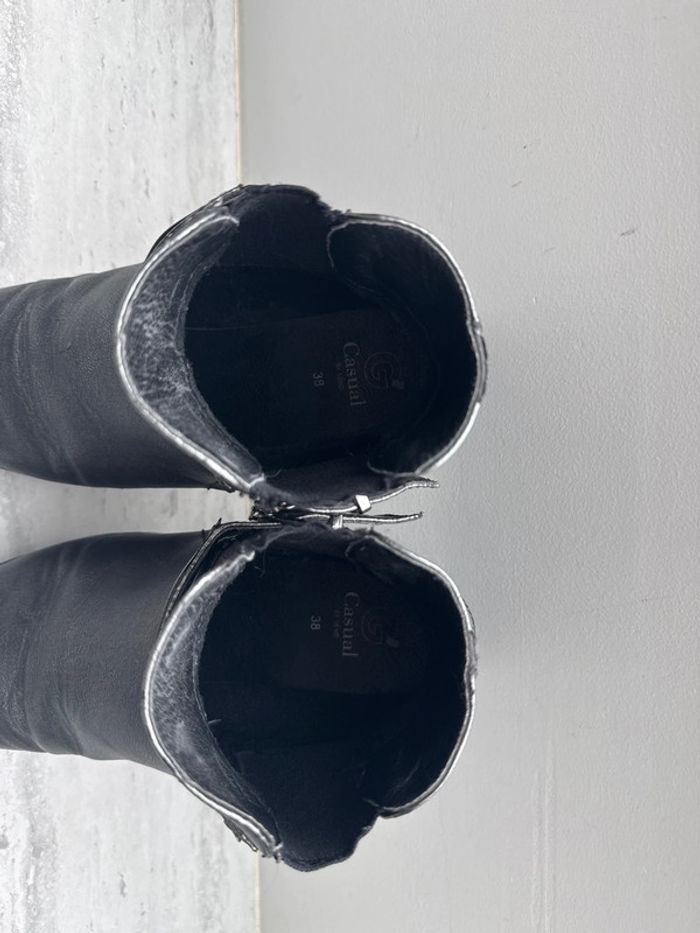 Bottines noir argenté Gemo 38 TBE - photo numéro 6