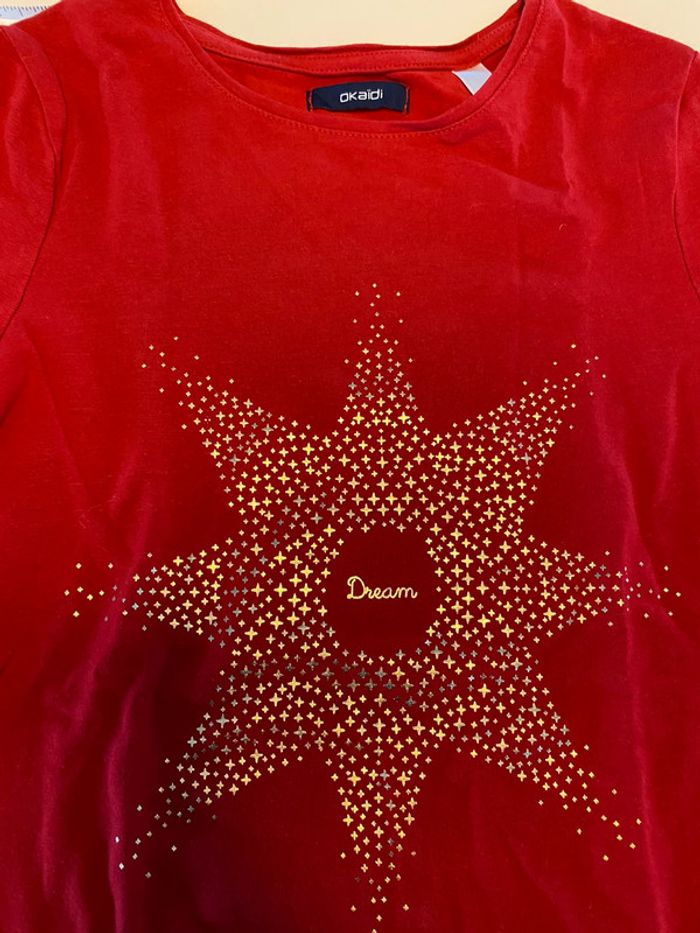 Tee shirt ML Okaidi rouge neuf 10 ans - photo numéro 2
