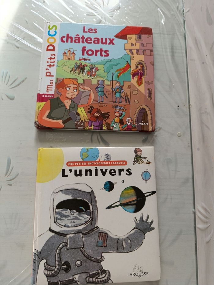 Lot de 2 livres pour enfant l'univers Larousse et les châteaux forts Mes p'tits docs