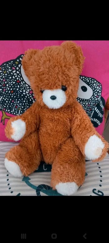 Peluche ours assis boulgom marron 38 cm