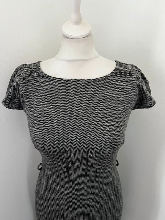 Robe chinée grise cintrée mango S - photo numéro 3