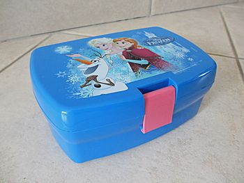 Boîte à goûter rectangulaire enfant en plastique Reine des Neiges