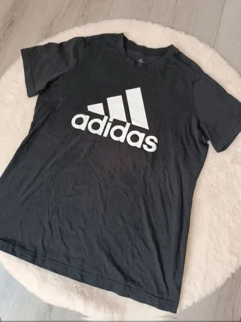 -shirt noir Adidas logo blanc – Taille XL – Sport & casual