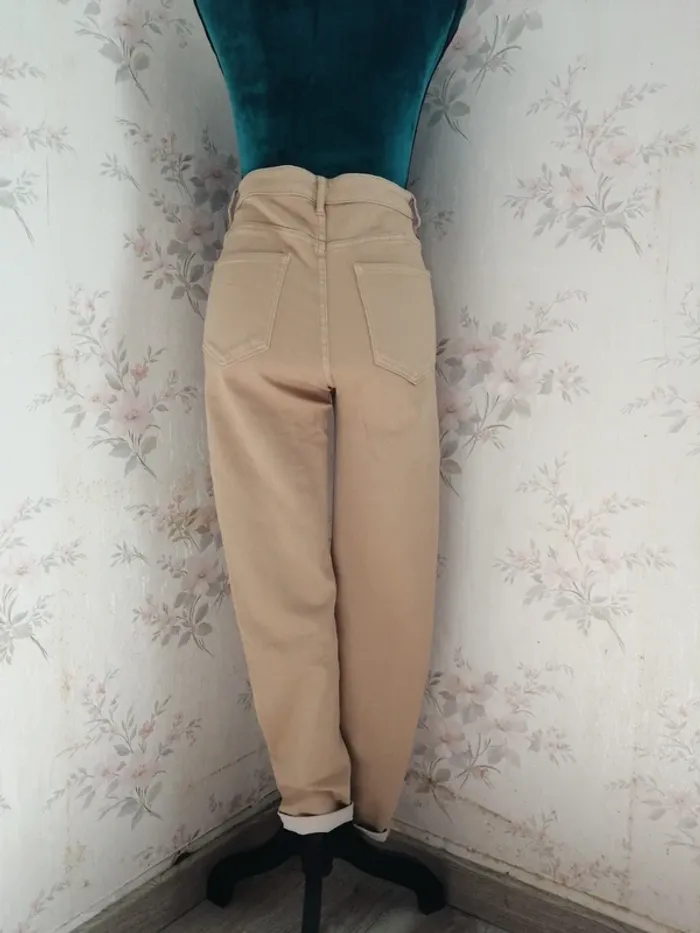 Pantalon beige cammel skinny taille haute avec boutons / jennyfer / (40) - photo numéro 6