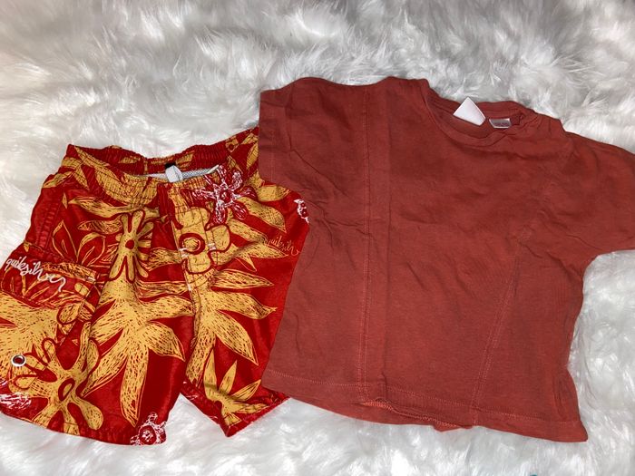 Short de bain + t-shirt 2 ans