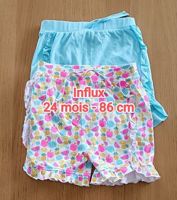 Lot : 2 shorts Influx 24 mois 86 cm fille