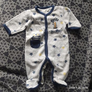 Pyjama en velours 1 mois 