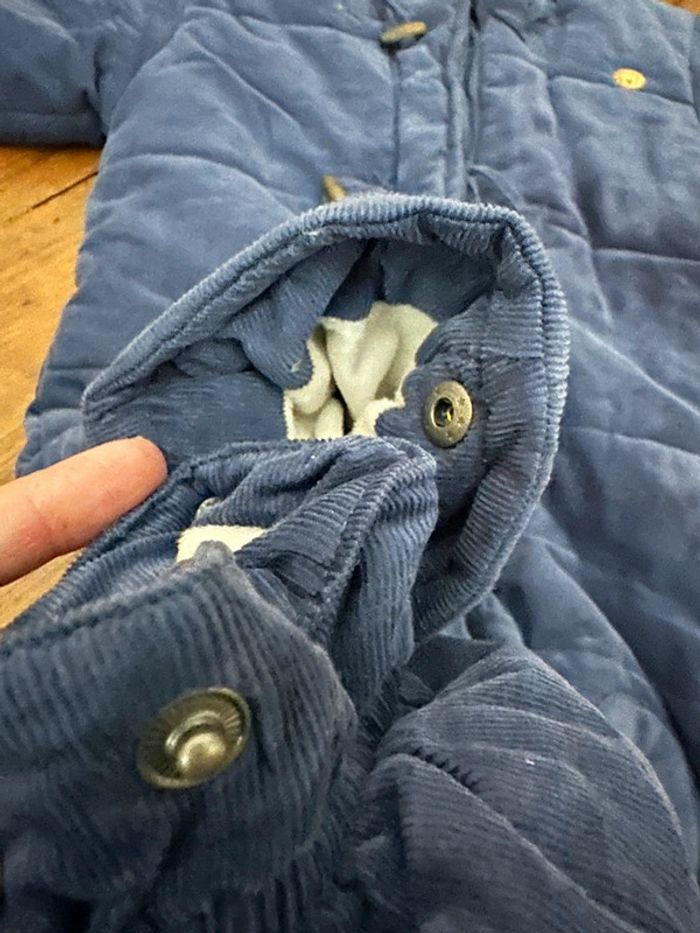 Combinaison Cadet Rousselle bleue velours 18 mois - photo numéro 5