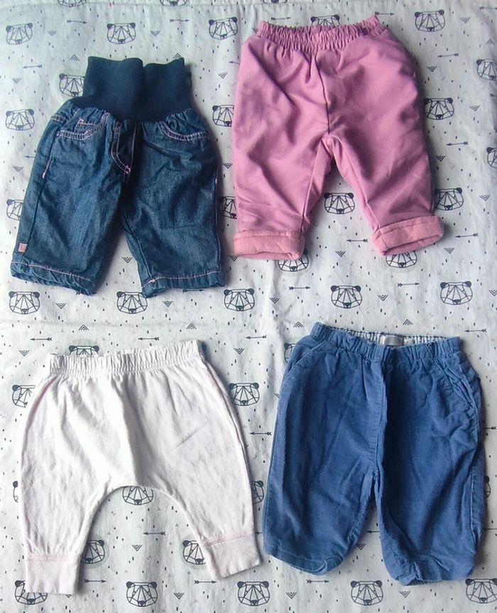 Lot de pantalons bébé fille taille 1 mois - photo numéro 2