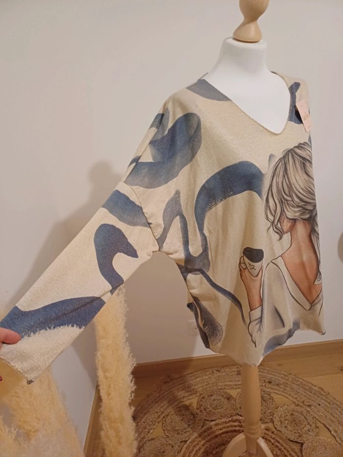 Sweat léger ample pailleté à motifs neuf Lucky Nana taille S/M/L 36/38/40 - photo numéro 5