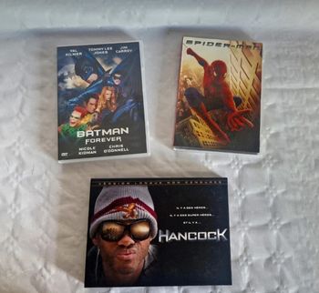 Lot DVD Films Super-héros Batman Spider-Man Hancock