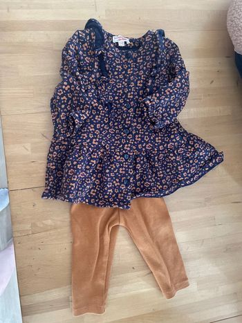 Ensemble robe + legging léopard 9 mois