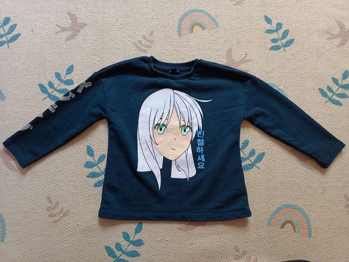 Sweat manga bleu marine 4 ans