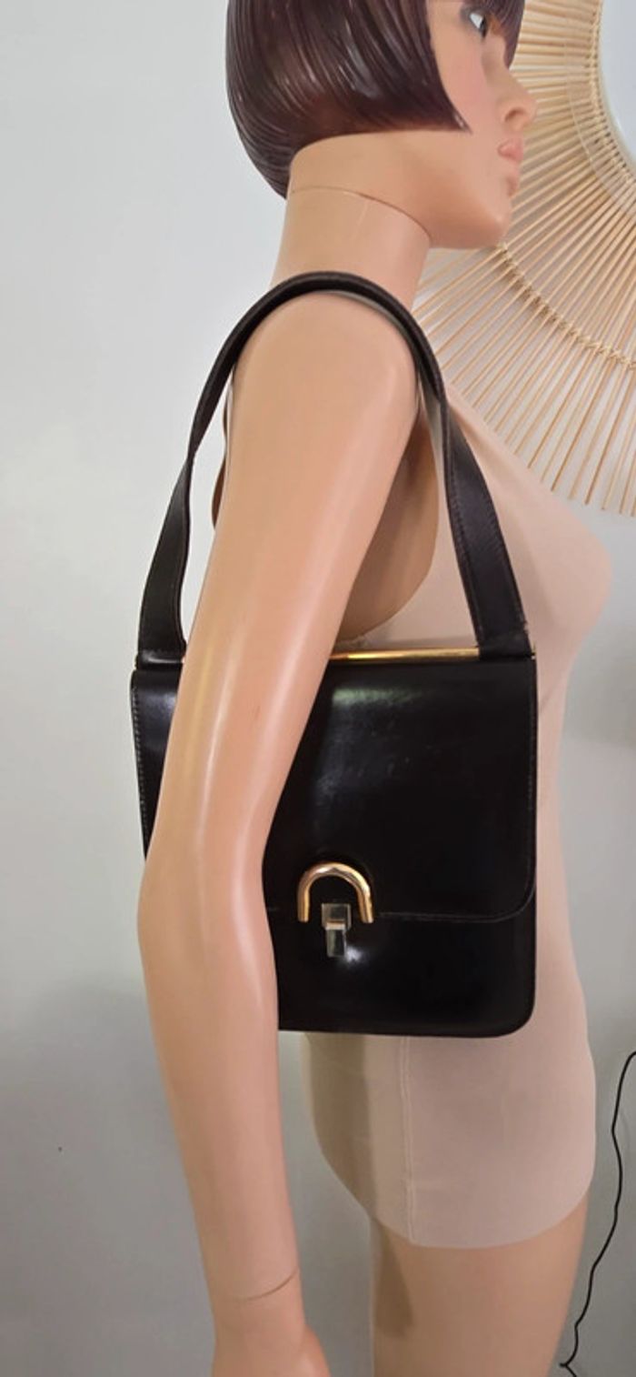Petit Sac Vintage en Cuir Box-Calf années 1960-1970 - photo numéro 2