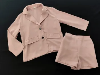 Ensemble shein 7 ans veste short rose