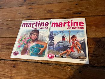 Lot de 2 livres vintage Martine en bateau + fête Maman collection Farandole