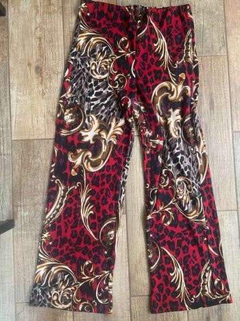 Legging jambes larges à motif léopard