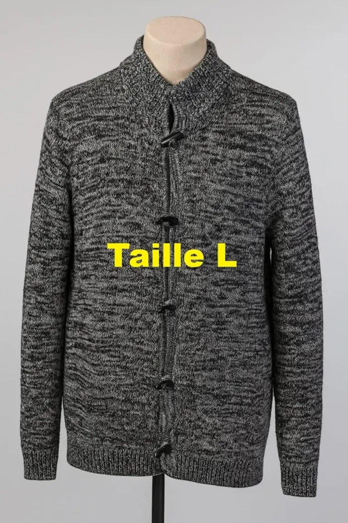 Gilet avec col noir chiné gris NPO Taille L