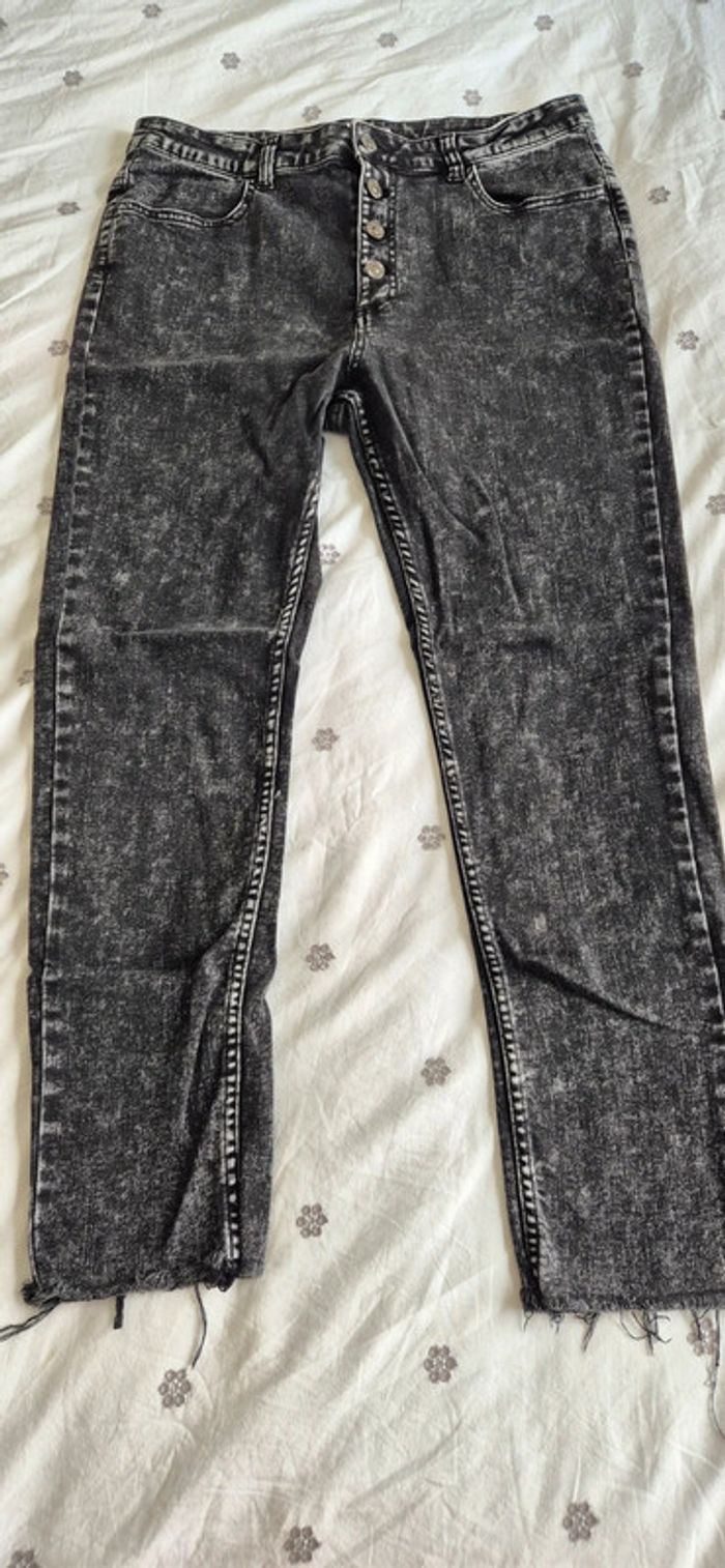 Jeans noir délavé kiabi