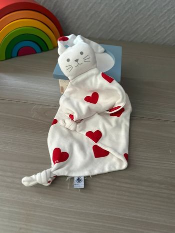 Doudou coeur chat  petit bateau