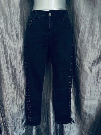 Jean slim black washed avec lacets sur les côtés blue & bluze L/40