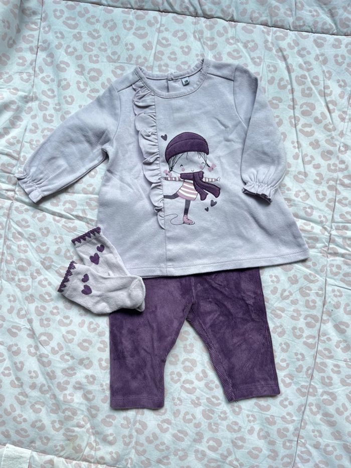 Ensemble haut et pantalon velours 3 mois