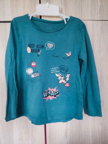 Sweat bleu vert cute bd kiabi 6 ans