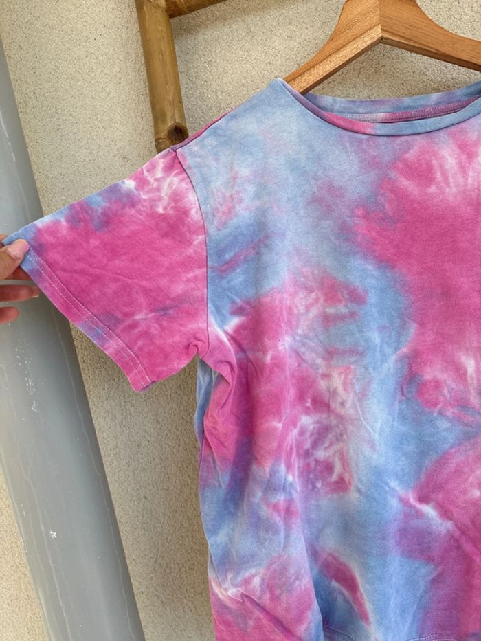t-shirt tie and dye rose et bleu taille S - photo numéro 3
