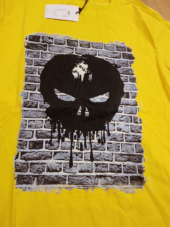 T-shirt jaune manches courtes pour homme flocage xl MTX - photo numéro 2