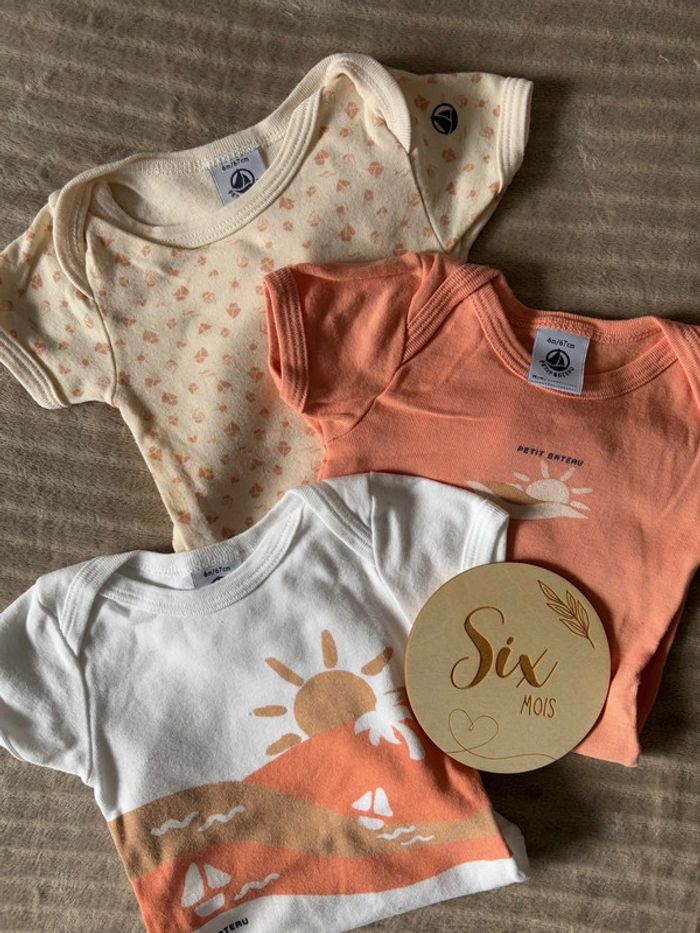 Lot de 3 bodies petit bateau