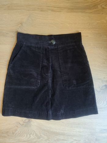Jupe courte noir velours côtelé La Redoute