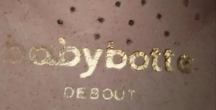 Chaussures premiers pas doré et rose Babybotte taille 17 - photo numéro 3