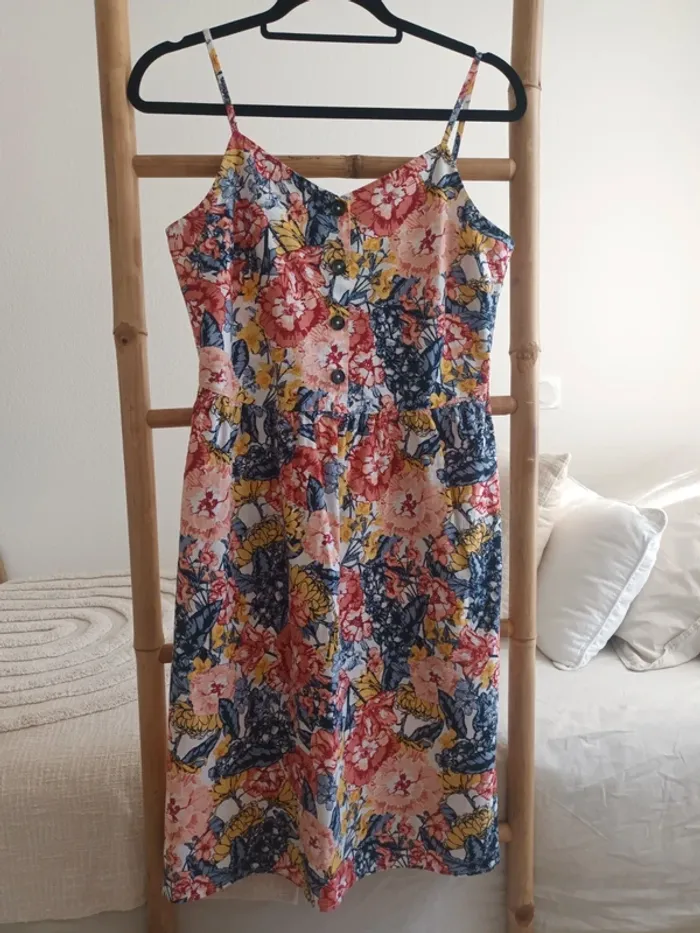 Robe en lin fleurie 38/40