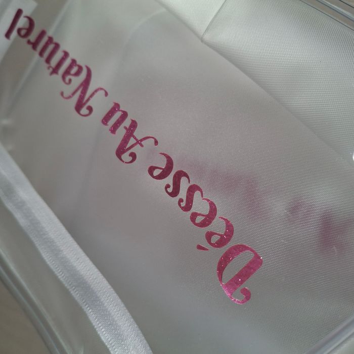 Lot de 3 trousses de toilette transparentes avec inscription fuchsia pailletée - Déesse au Naturel - photo numéro 10