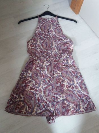 Combinaison short blanc et rose