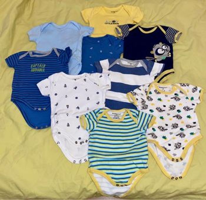 Body à manches courtes, lot de 9, 3-6 mois