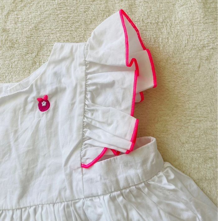 Robe blanche et rose Jacadi Paris 12 mois - photo numéro 7