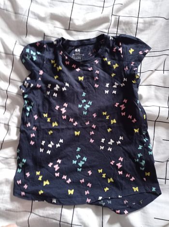 Tee shirt hm 8 ans bleu