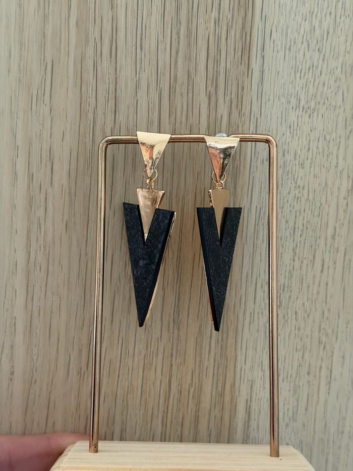 Boucles d'oreilles noire et doré