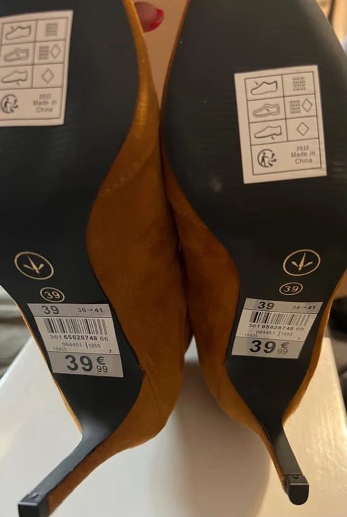 Bottines plissées camel femme pointure 40 neuve et étiqueté - photo numéro 2