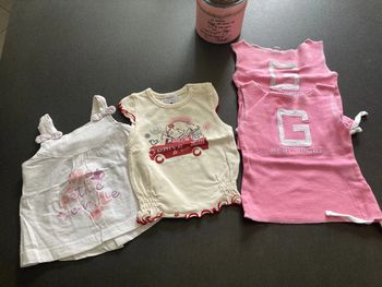 Lot ensemble débardeur tee shirt été vêtement fille 3 mois