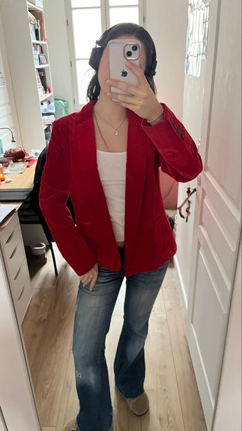 Blazer rouge en velours
