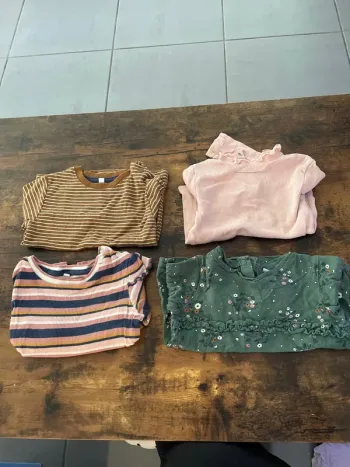 Lot de 4 teeshirt à manche longue / sous pull fille 18 mois