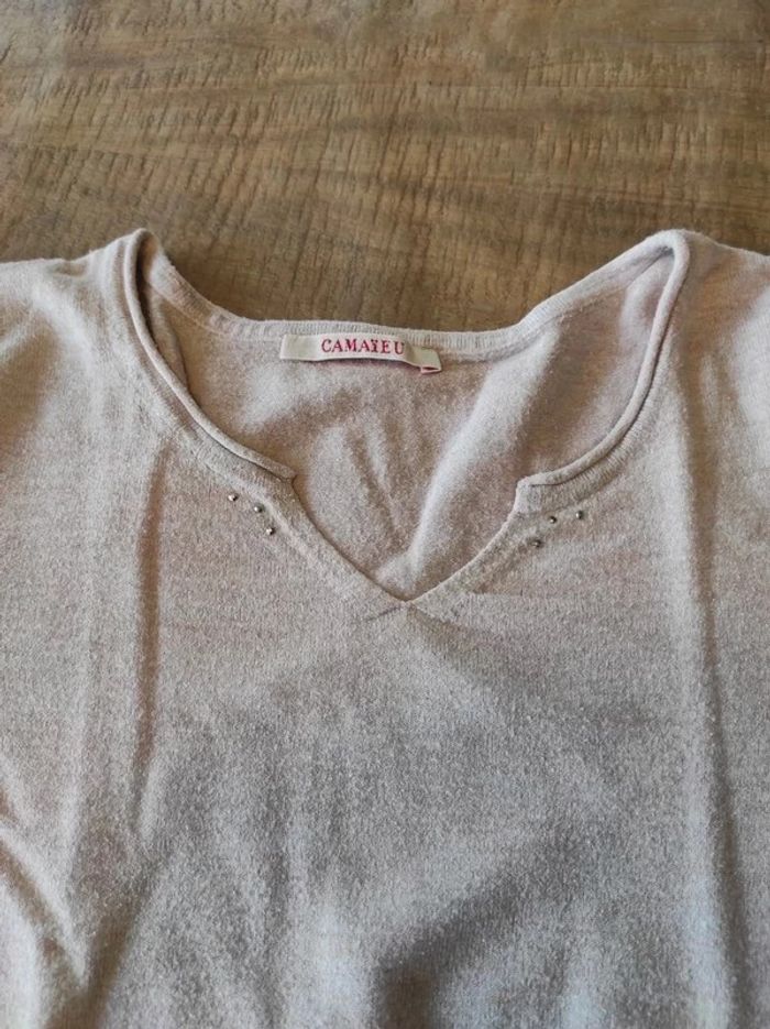 Pull manches longues rose pâle - photo numéro 2