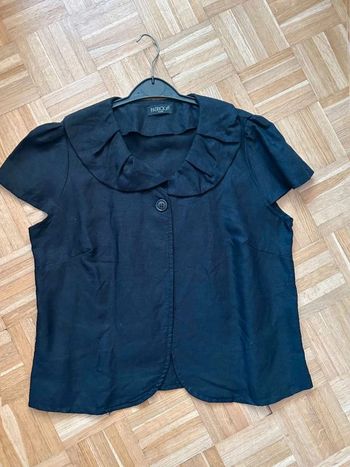 Veste  courte noir  en lin T3